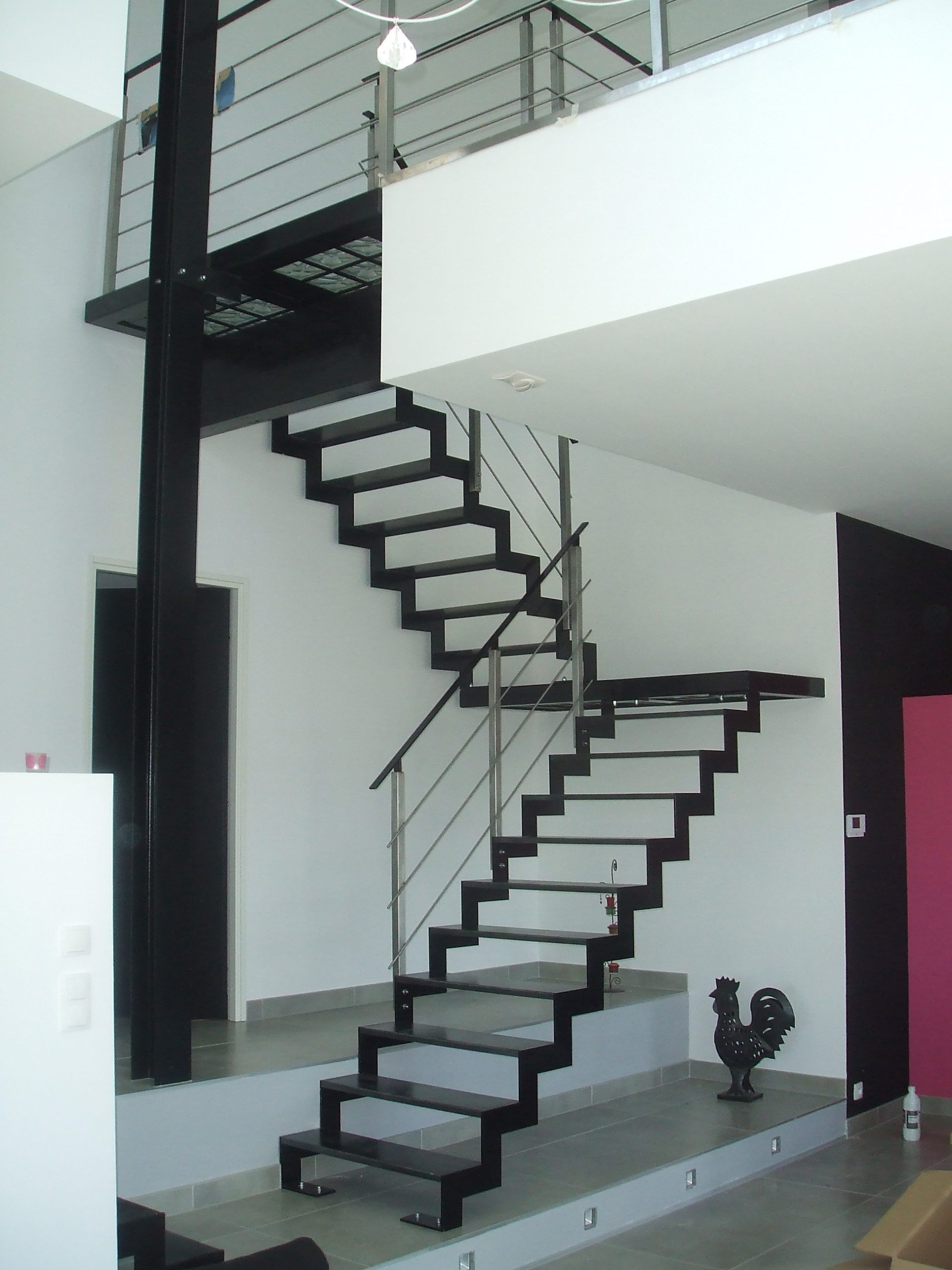 escalier Zig zag a plate forme
