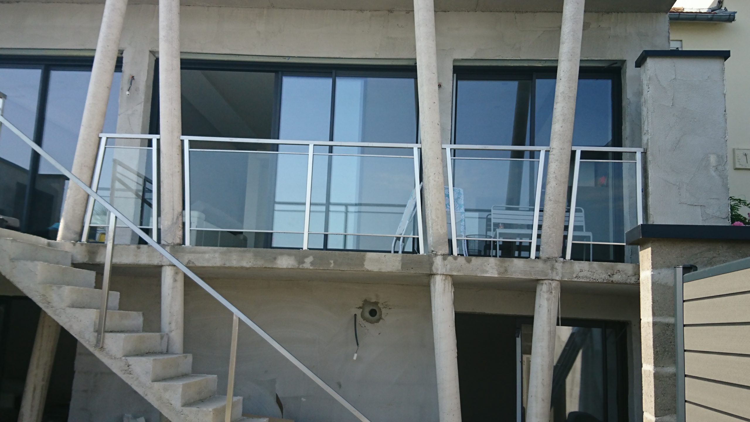 garde corps inox verre